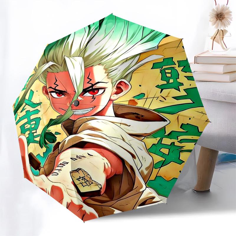 

1pc Dr. Stone Automatic Opening Umbrella with Foldable Design, 8-Bone Iron Frame Outdoor Umbrella - Perfect Gift for Fans, Travelers, Daily Use, Festi