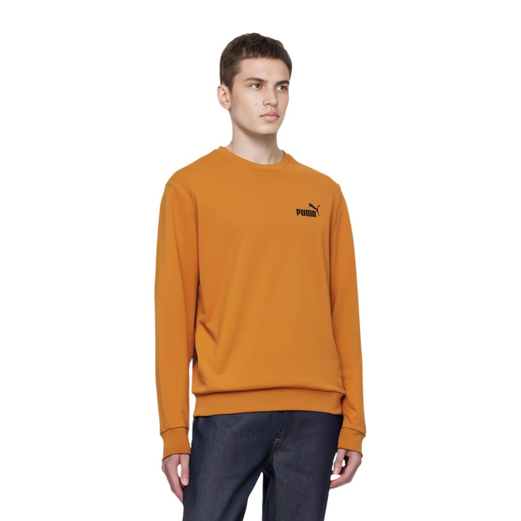 Puma Logo Print Crew Neck Long Sleeve Sweatshirt Men sweatshirt Orange 621562-27