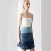 Designer Denim Gradient Blue Tube Top Dress - Style 22238