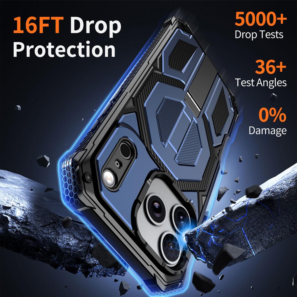 Military-grade Shockproof Phone Case for IPhone 17 Air 16 15 14 Plus 13 12 Pro Max Magsafe Magnetic Armor Fold Stand Cover