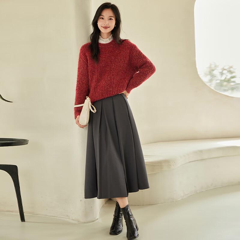 VICTORIA&VERA Women's Ribbed Sequin Knit Sweater