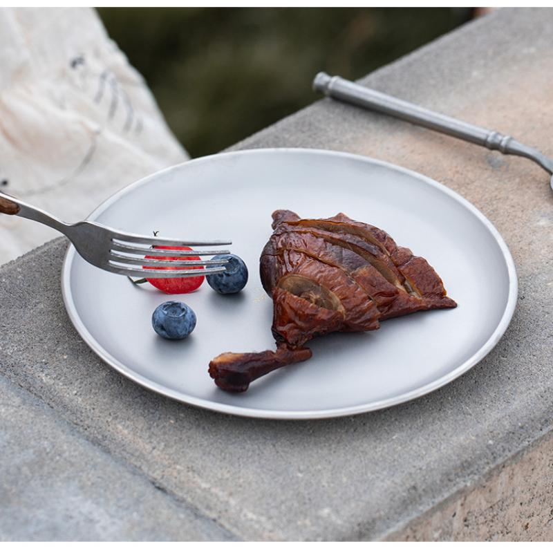 1Pc Titanium Camping Plate Travel Tableware Stackable Camping Supplies Backcountry Dinnerware For Backpacking Picnic Equipment