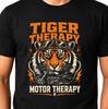 Tiger Therapy Biker T-Shirt Motor Therapy Motorcycle Goggles Rider Graphic Tee.