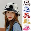 Hats Ski Hat For Women Lamb Plush Female Hats Flannel Bucket Hat Cow Print Caps Korean Style Caps