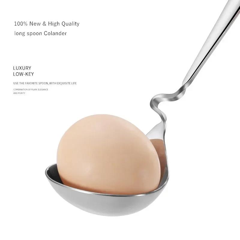 1pcs Stainless Steel Long Soup Spoon Colander Kitchen Utensils Tableware Deepen and Thicken The Long Handle of The Spoon