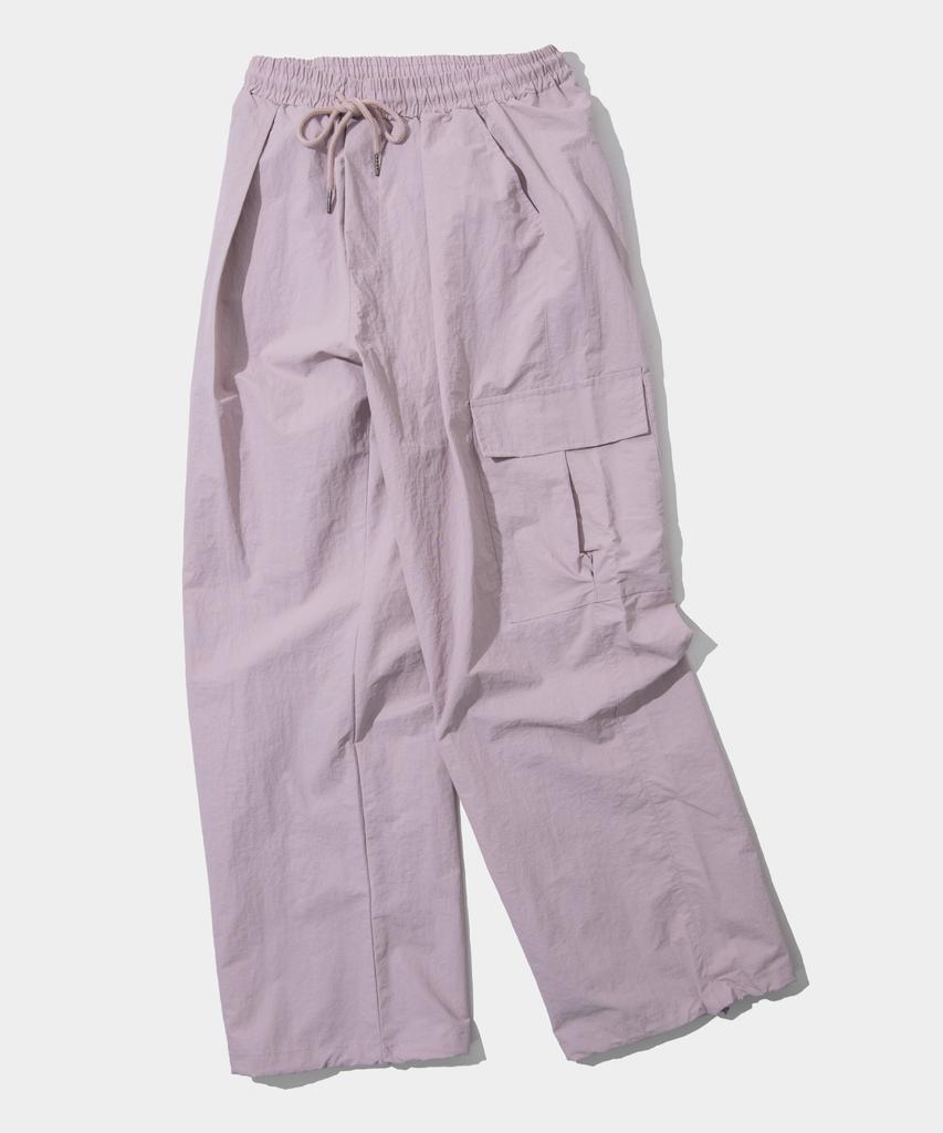 SOME PLACE Pocket Cargo Nylon Two-Way String Banding Pants [Gray]