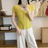 French V-neck bottoming waist small flying sleeves women's thin new chic fashion slim and thin short foreign style shirt