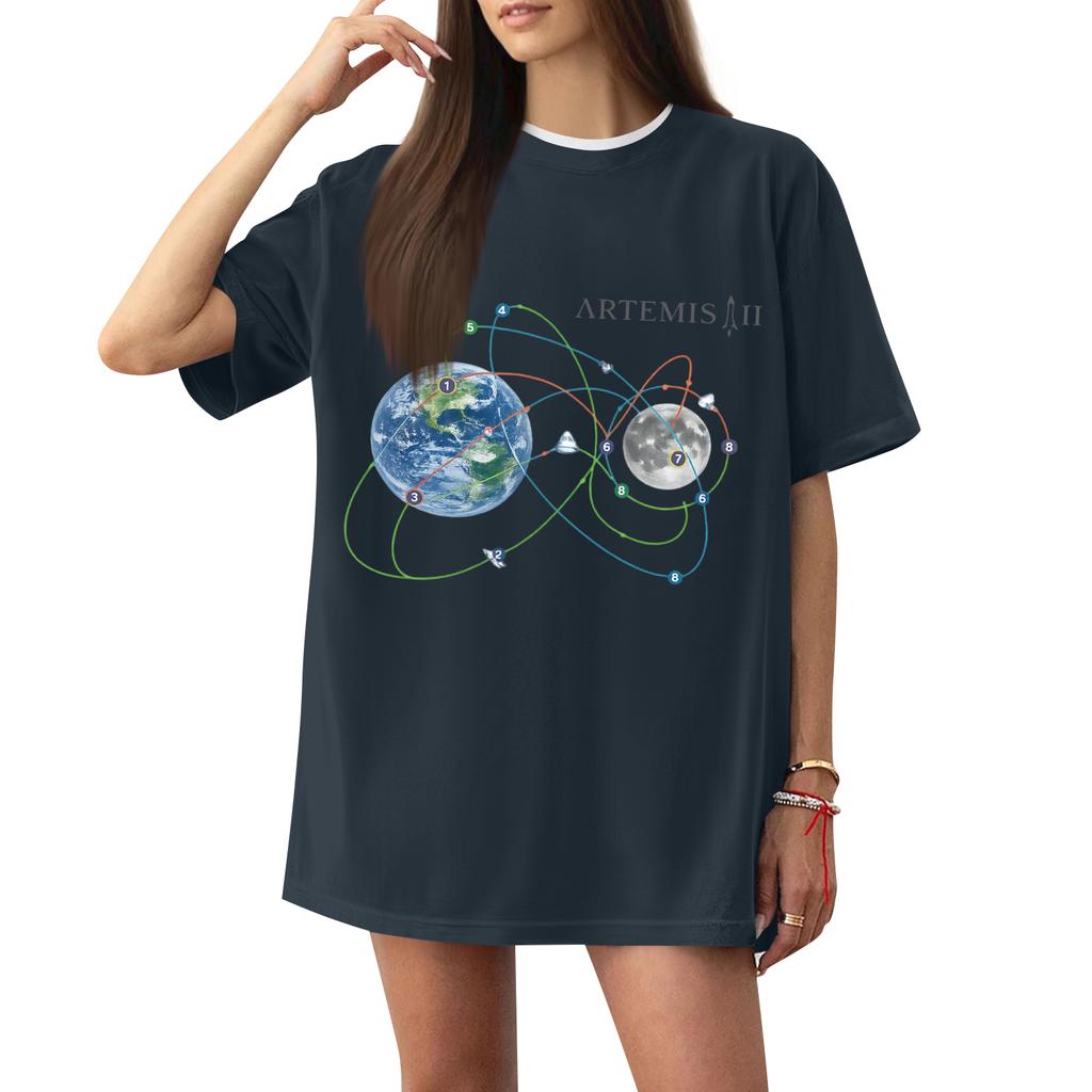 Women's Casual Printed T-Shirt Round Neck Pullover Short Sleeve Top