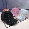 Fashion Glitter Mesh Breathable Ponytail Baseball Cap Women Girls Summer Outdoor Sports Sun Hats Shiny Sequins Hip Hop Caps