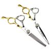 Napson Platinum 6" Double-Sided Sword-Style Hairdressing Scissors with Wood Grain Finish