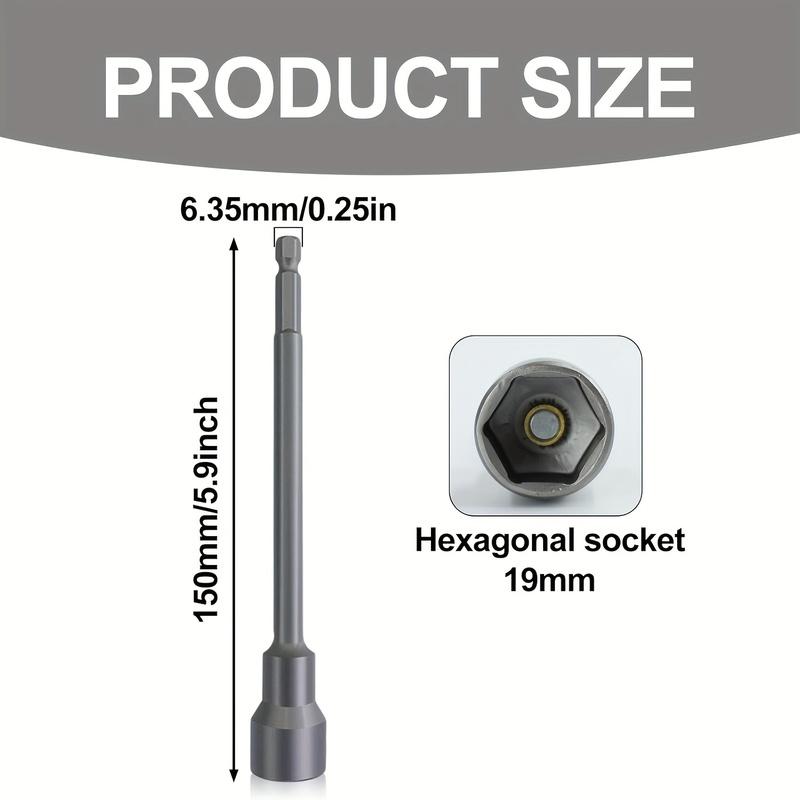 1pc 19mm Hexagonal Socket Metal Drill Bit Adapter For Most Wired Or Cordless Drills Bits RV Car Repair Tools