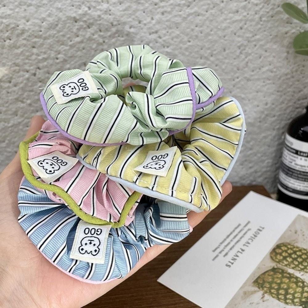 High Elastic Stripe Hair Scrunchie Candy Colors Ponytail Headwear  Hair Accessories