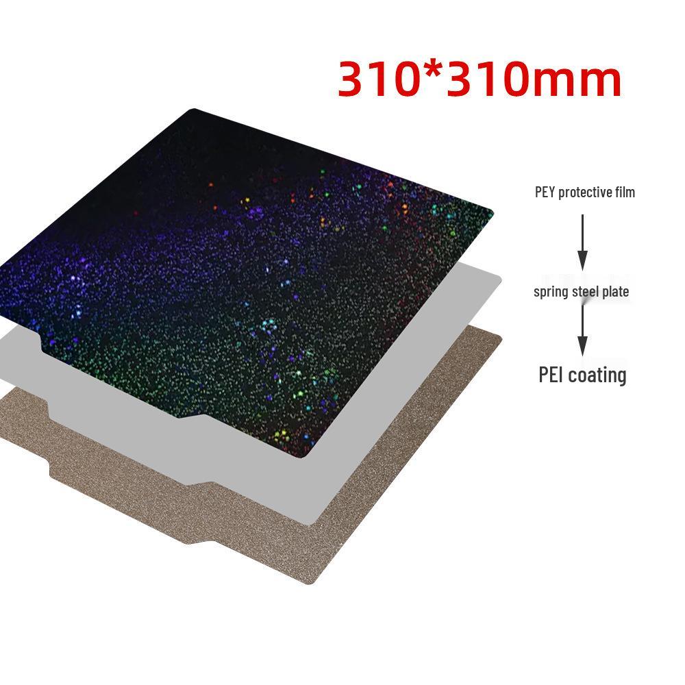 3D Printer Accessories: PEI Spray Coating, Starry Sky Pattern Sticker Film, Double-Sided Spring Steel Plate, Magnetic Hot Bed Platform