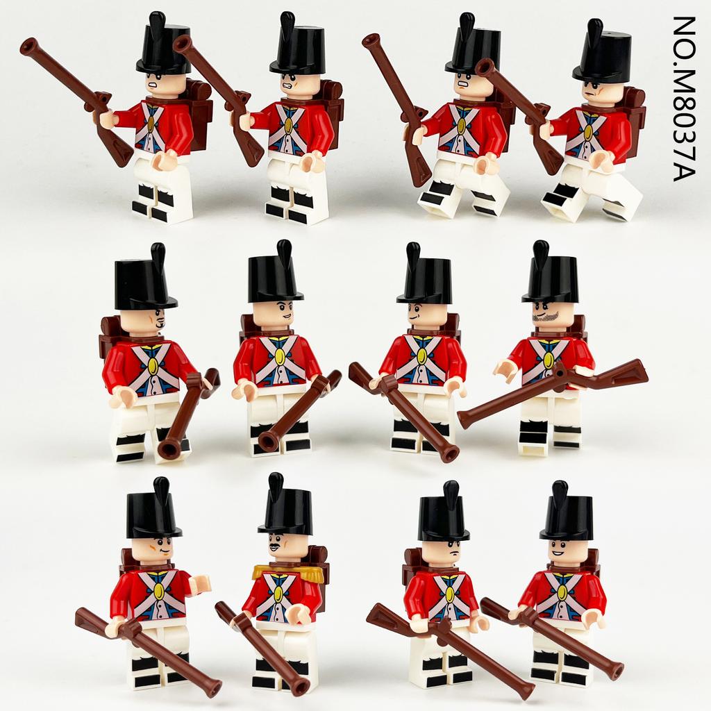 36 European Soldiers 8037A Small Particle Infantry Figurine Royal Army Navy Doll Children's Building Block Cross-bordersale