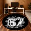 1pc six seven Round Chair mat office Area Rug - Non-Slip, Floor Mat for Office, Bedroom, and Indoor Decor p127172