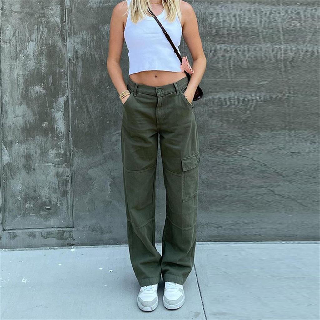 Retro Overalls Jeans Damen Mode Damen Hosen Sexy Low Waist Lose Freizeithosen Vintage Streetwear Hosen