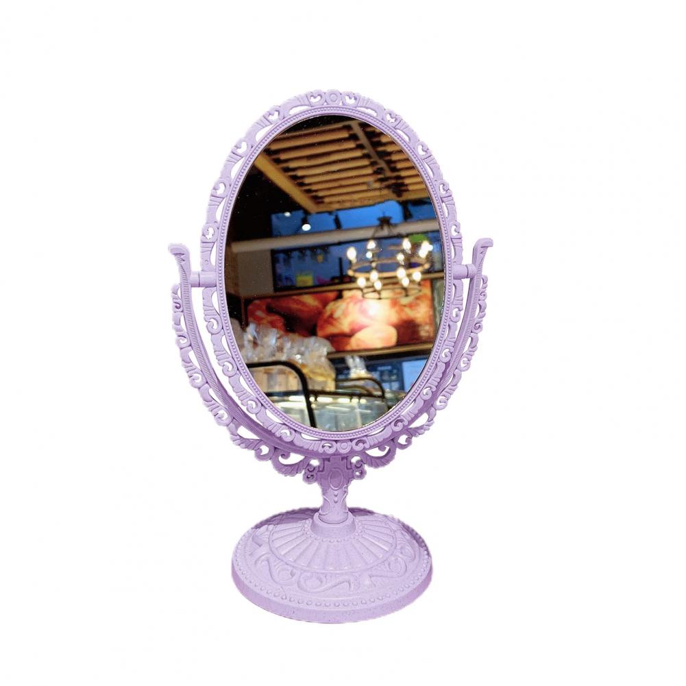 Desktop Mirror Classic Vintage Elegant Tabletop Makeup Mirror Heart-Shaped Princess Mirror