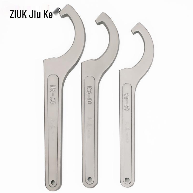 Hook Head Crescent Wrench for Semi-Circular Nut with Shock Absorber