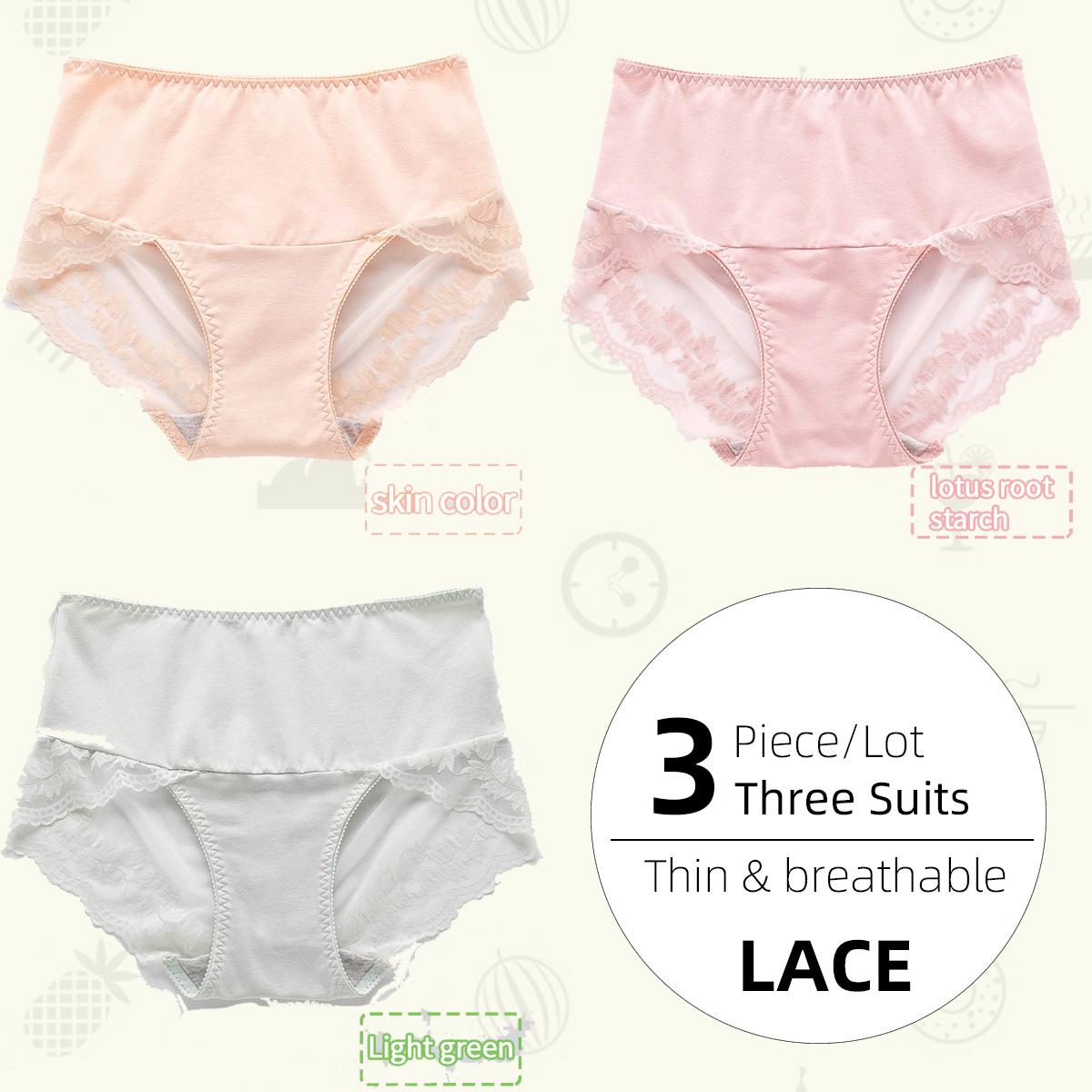 

3 шт./лот, сексуальные сетчатые кружевные женские трусики, бактериостатические хлопковые трусики с промежностью, легкие и дышащие женские нижнее белье, трусы 2XL