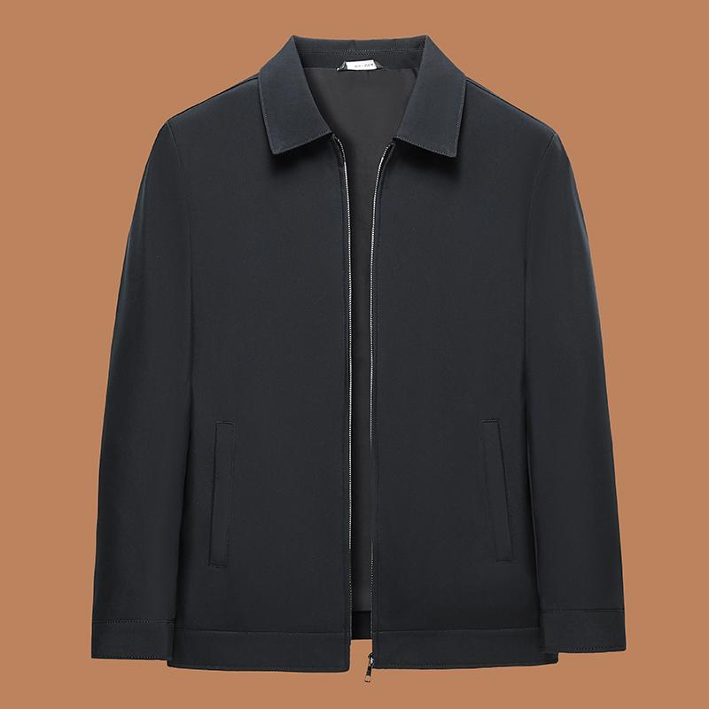 Spring and Autumn Lapel Jacket Men's Executive Business Jacket Zipper Solid Color Versatile Jacket