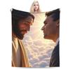Manta de Forro Polar Charlie Kirk y Jesús Primavera Otoño Manta Ligera Multifunción para Sofá Sillón Colcha
