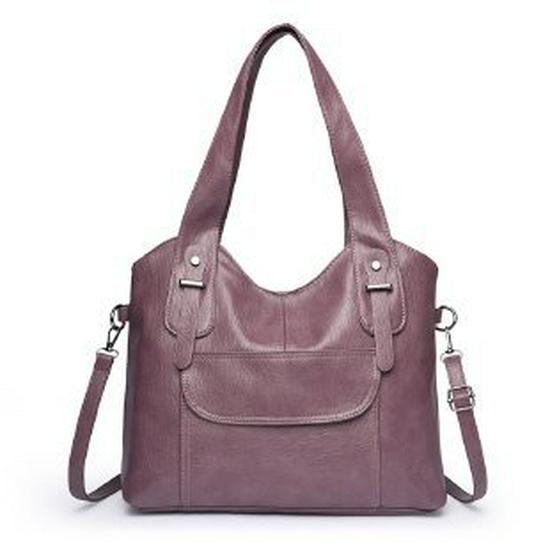 Women's Crossbody Tote - Trendy Soft Leather Large-Capacity Shoulder Bag for Middle-Aged Women
