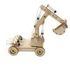 Wooden Hydraulic Excavator Model No.2 DIY Steam Experiment Set with Rotatable Wheels - Scientific Small Production Kit