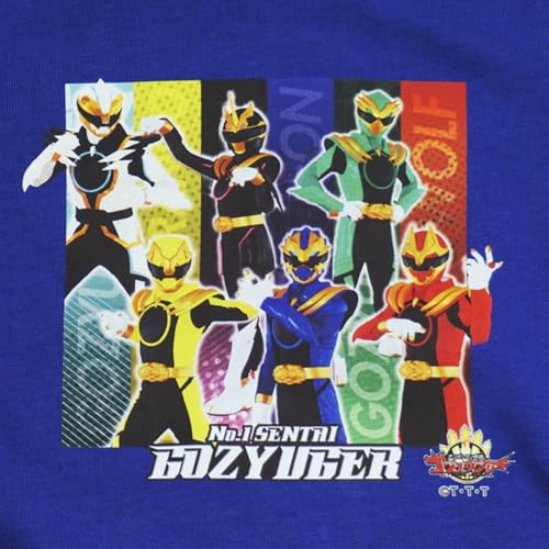 Bandai 2025 Fall/Winter Number One Sentai Gojuger Fleece-Lined Long-Sleeve Sweatshirt, Blue, 120cm (eo8908azz-3), 100% Cotton