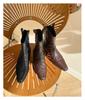 Kleine kurze Stiefel Damen 2025 neue Martin-Stiefel V-Ausschnitt nackte Stiefel spitz zulaufend Mode braun dicker Absatz Western-Cowboystiefel Damen