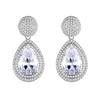 Noble Women Temperament Drop Earrings with Brilliant Zirconia Bridal Wedding Accessories with Delicate Design Luxury Gift