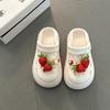 Cartoon thick-soled non-slip cute breathable two wearing hole shoes women's summer strawberry cool slippers beach shoes