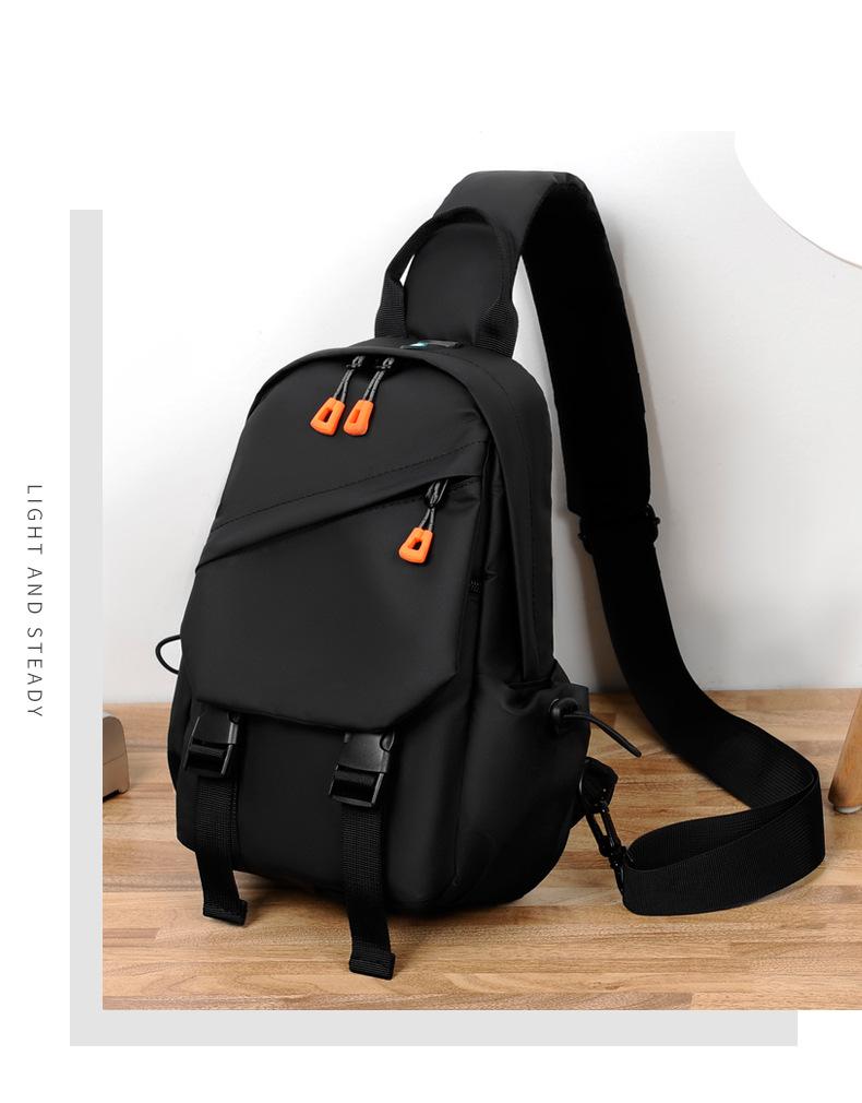 

Мужская нагрудная сумка 2025 уличный тренд мужской дорожный рюкзак студенческая сумка для книг чёрный