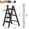 Three-Step Foldable Telescopic Household Ladder Stool, Lightweight A-frame for Multi-functional Use.