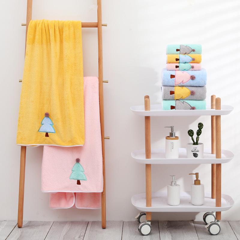 Coral fleece towel set soft absorbent couple beach towel bath towel