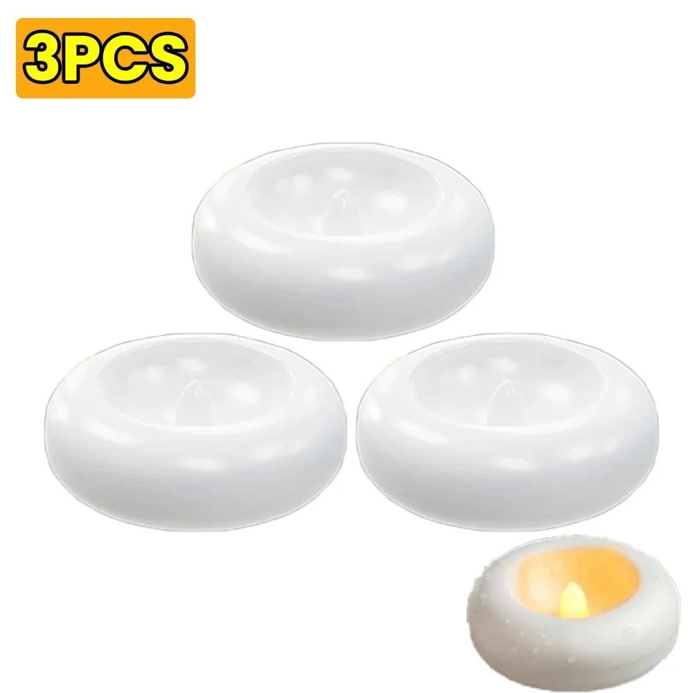 

3/6Pcs Water Floating Tea Light Flameless Waterproof Led Candle Lamp Flashing for Bathtub Swimming Pool Centerpiece Decoration