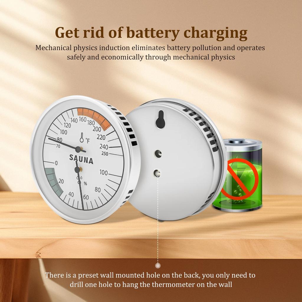 Wall Mounted Sauna Room Hygrometer Room Thermometer Sauna Humidity Temperature Gauge Home Indoor Temperature Digital Monitor
