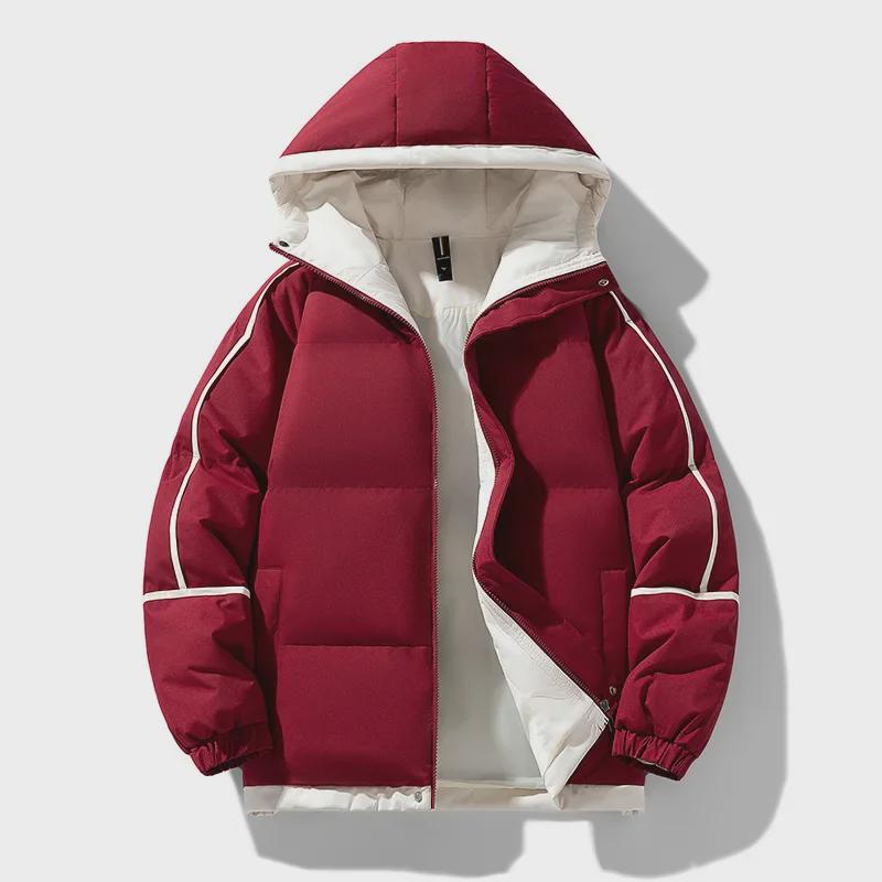 Men's Trendy Hooded Puffer Jacket - Winter Warmth & Loose Fit
