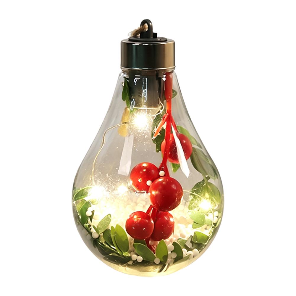 LED Christmas Ball Lights Transparent Christmas Ornament Lamp Bulb For Home Party Decoration Pendant Kid Adult Festival Gifts