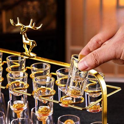 High-grade Light Luxury Crystal Glass Baijiu Cup Household Chinese One-bite Wine Cup 50ml Wine Set
