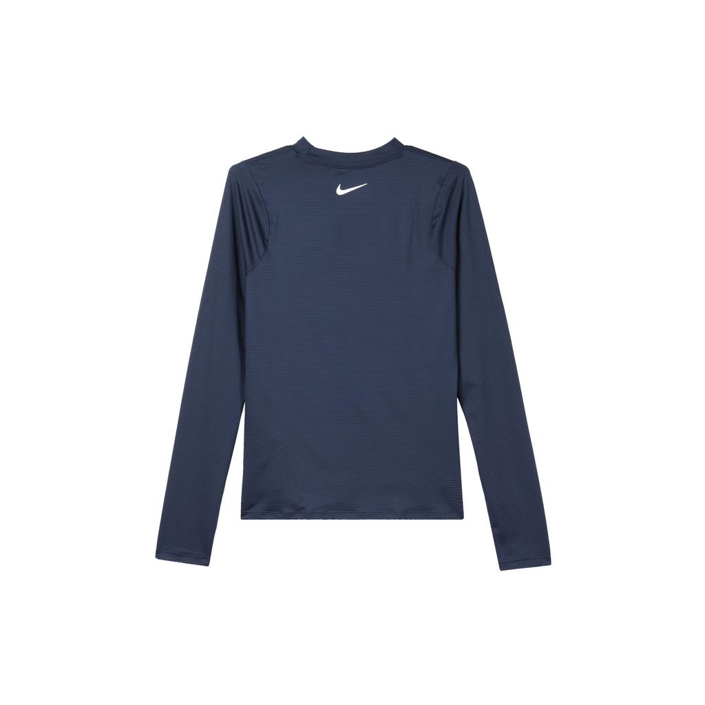 Nike UV Victory Solid Round Neck Quick-Dry Slim Fit Printed Golf Long Sleeve T-Shirt Women Tops Obsidian DH2069-451