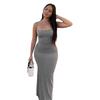 European American SKIMS Solid Color Slimming Spaghetti Strap Mermaid Bodycon Dress