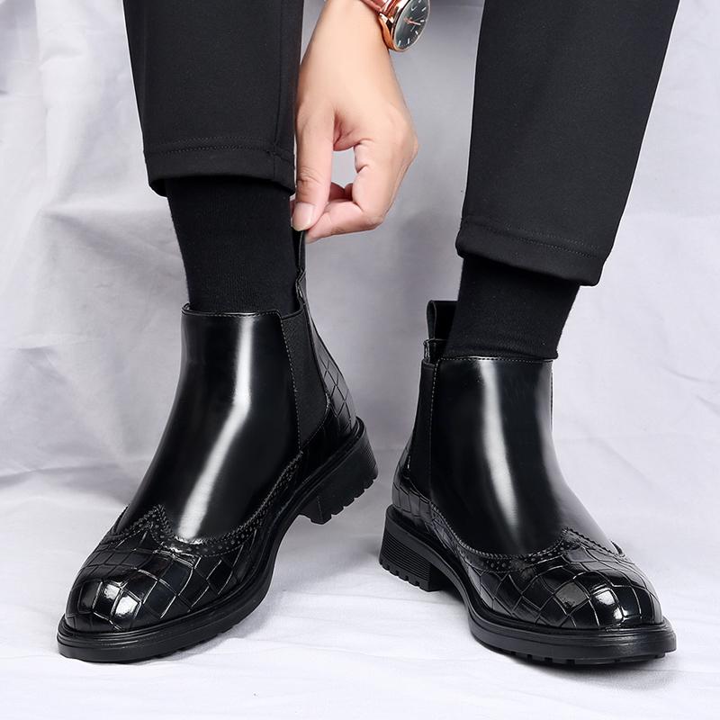 Men's formal Chelsea boots Fashionable gentleman style Daily Business Office Outdoor Party Wedding Adult Elegant Shoes NEW