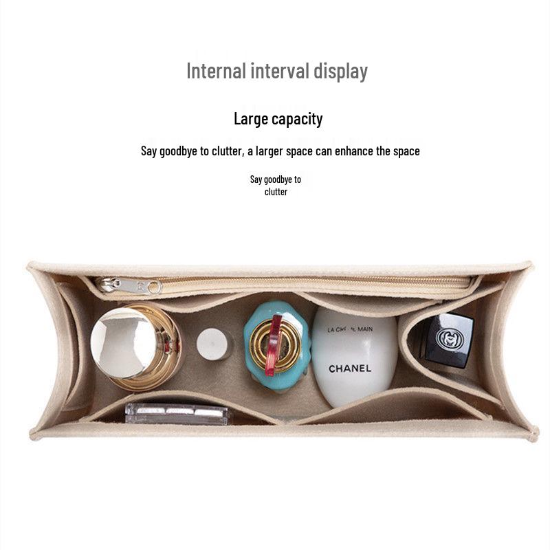 Lightweight Felt Inner Bag Organizer with Support and Divider Pockets