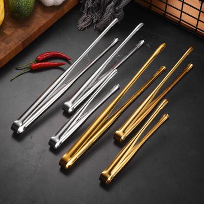 Stainless Steel Grill Tongs Food Clip BBQ Steak Clip Bread Tong Cooking Utensils Party Non-Slip Kitchen Gadgets Accessories