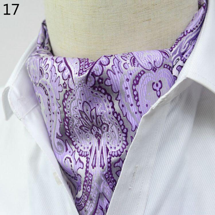 Luxury Men's Ascot Ties Vintage Paisley Cravat Self Tied British style Gentleman Polyester Silk Neck Tie Wedding FormaParty