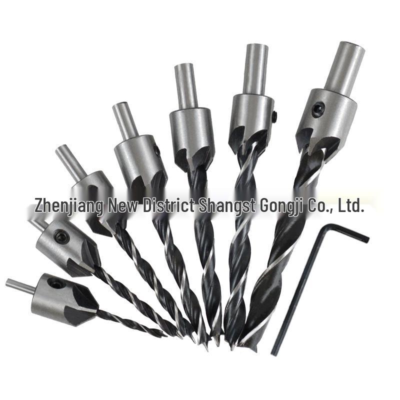 Fünfschneidiger Holzbearbeitungs-Senker- & Entgratbohrer-Satz (4 Stück/7 Stück)