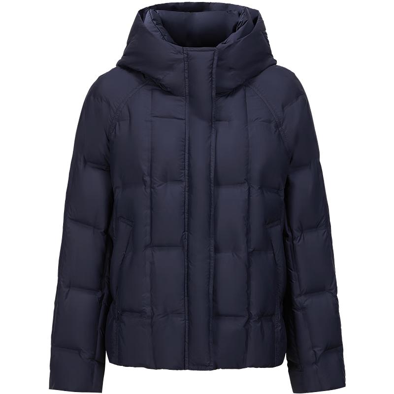 

AnnaCo Women s Hooded White Duck Down Short Jacket L