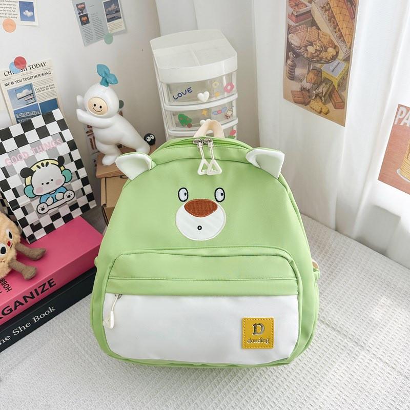 Bear Little Children Backpack Zipper Design Adjustable Shoulder Straps Schoolbag