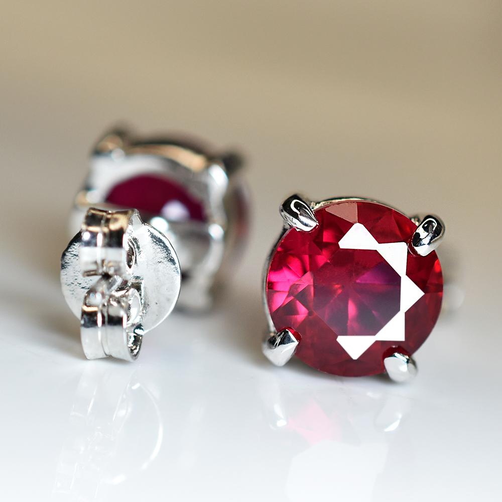 Natural Mozambique Red Ruby 16.10 Ct CERTIFIED Round Cut Earring Pair Free Gift MY.ER-03-N3