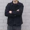 Men's Autumn/Winter Hong Kong Style Denim Jacket - Trendy Loose Fit, Korean Fashion, All-match Solid Color Casual Workwear.